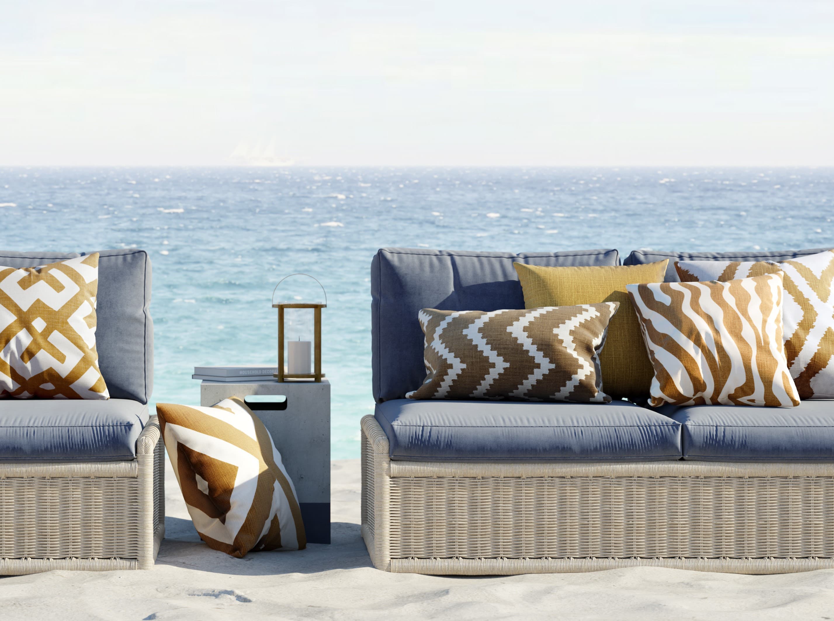 Pani Outdoor Dekokissen Heaven Blau 50x50