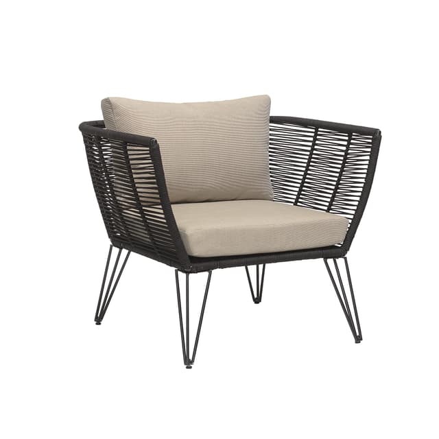 Mundo Loungesessel Schwarz/Natur