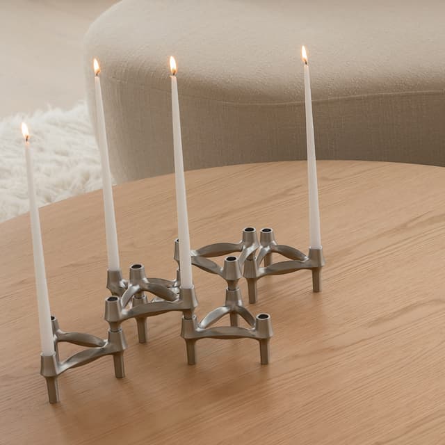 STOFF Nagel BMF Kerzenständer Gebürstetes Chrom