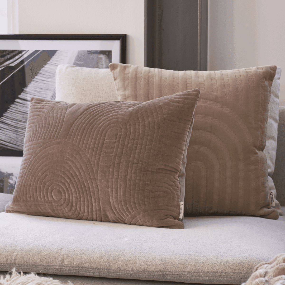 Arch Pillow Cover Simply Taupe 50x50