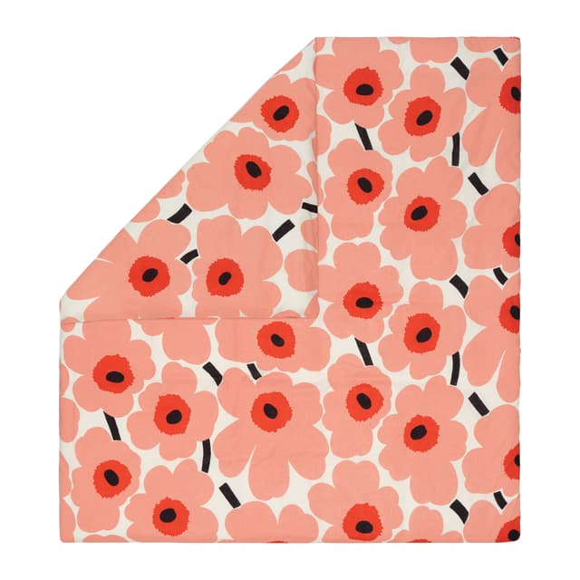 Unikko  Bettbezug Koralle/Orange Rot/Anthrazit Doppel