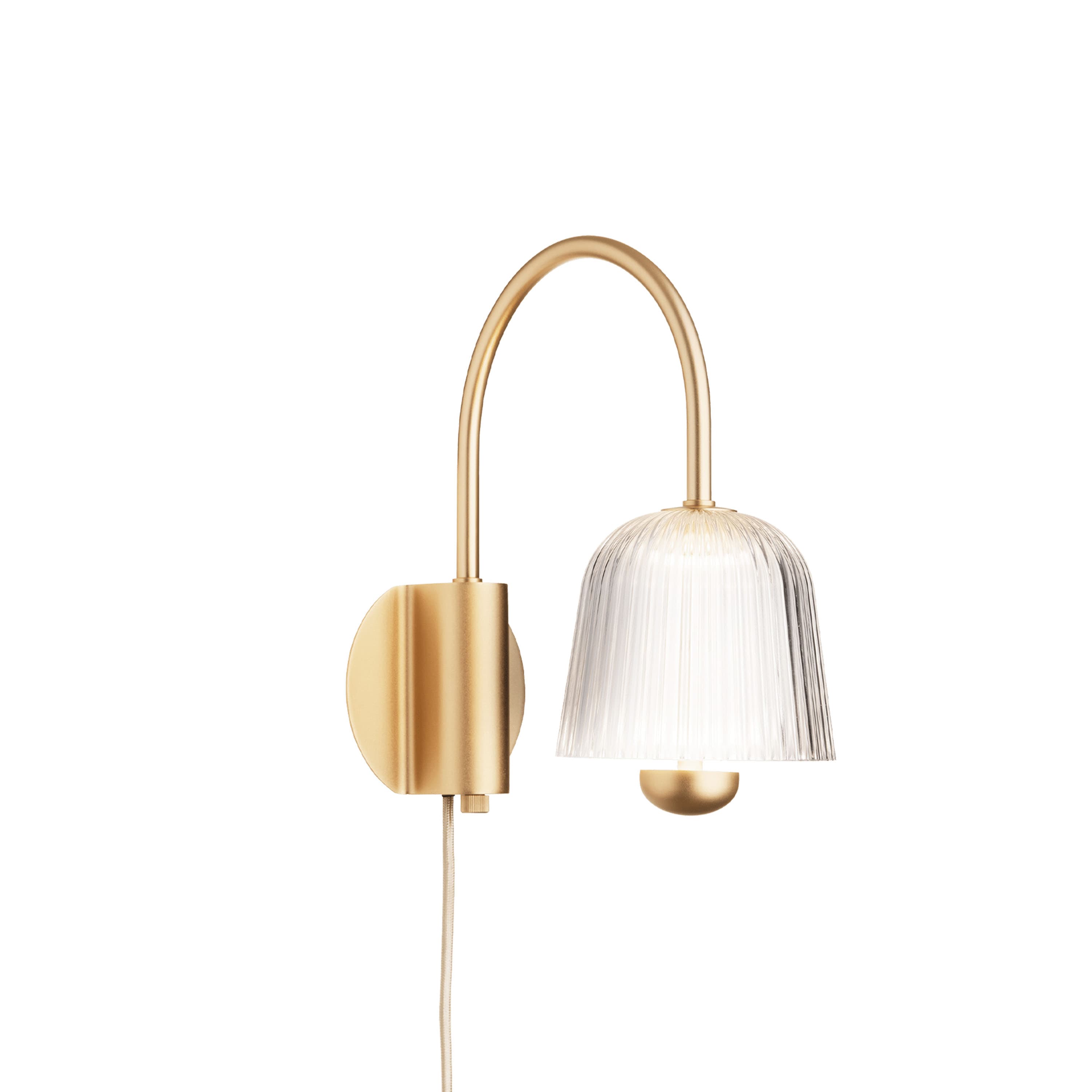 Asteea Wall Lamp Satin Brass/Ripple Clear