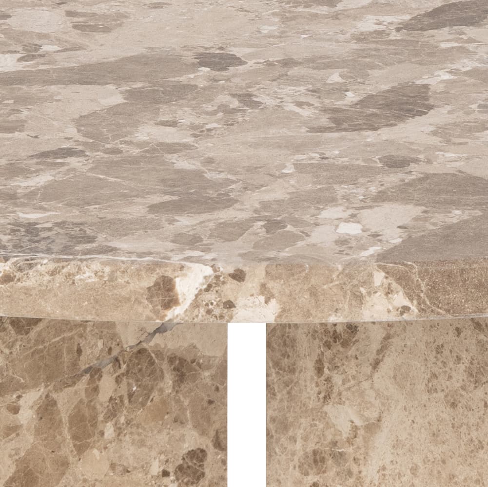 Ilex Couchtisch Rund Marmor Latte Brown Ø90