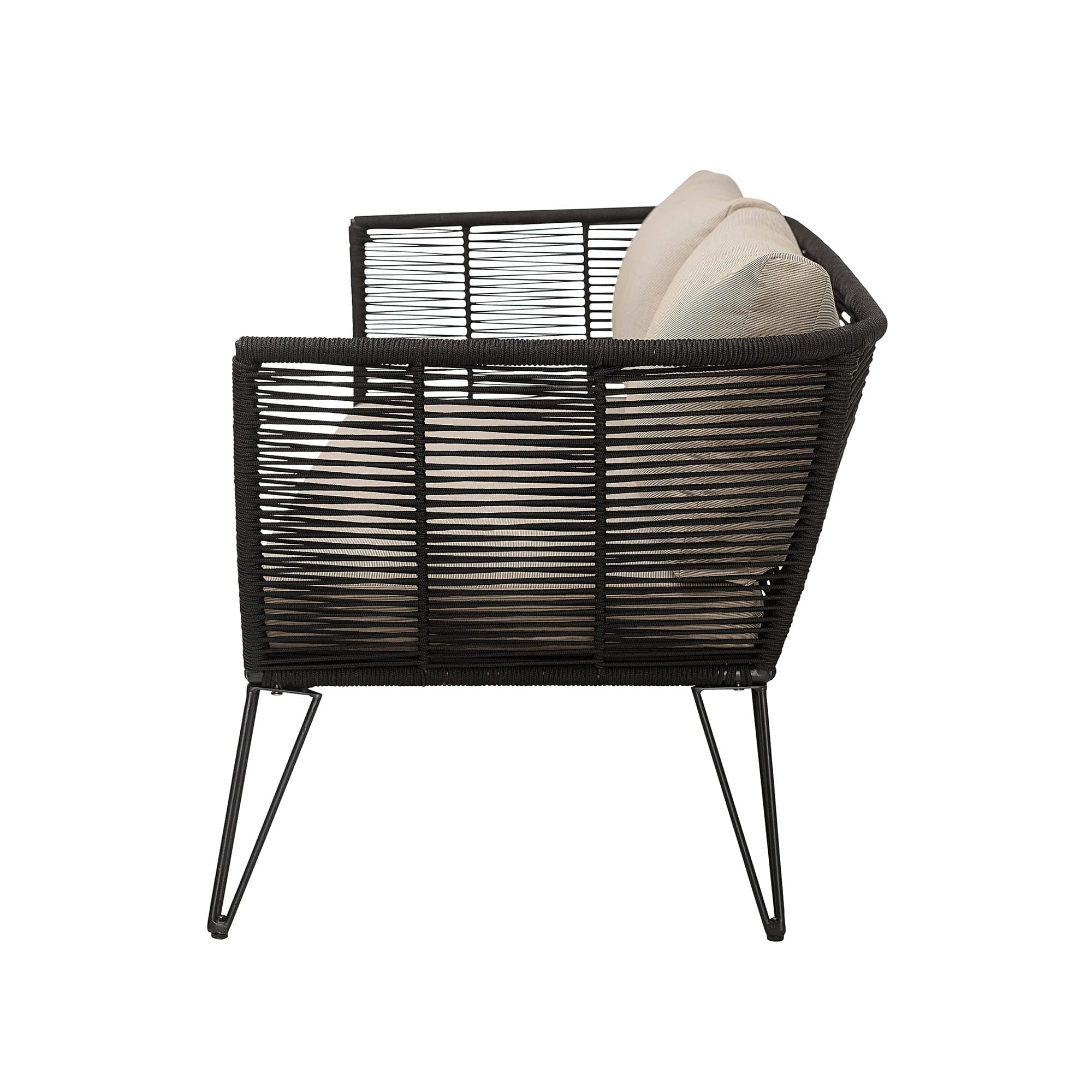 Mundo Loungesofa Schwarz/Natur 175cm