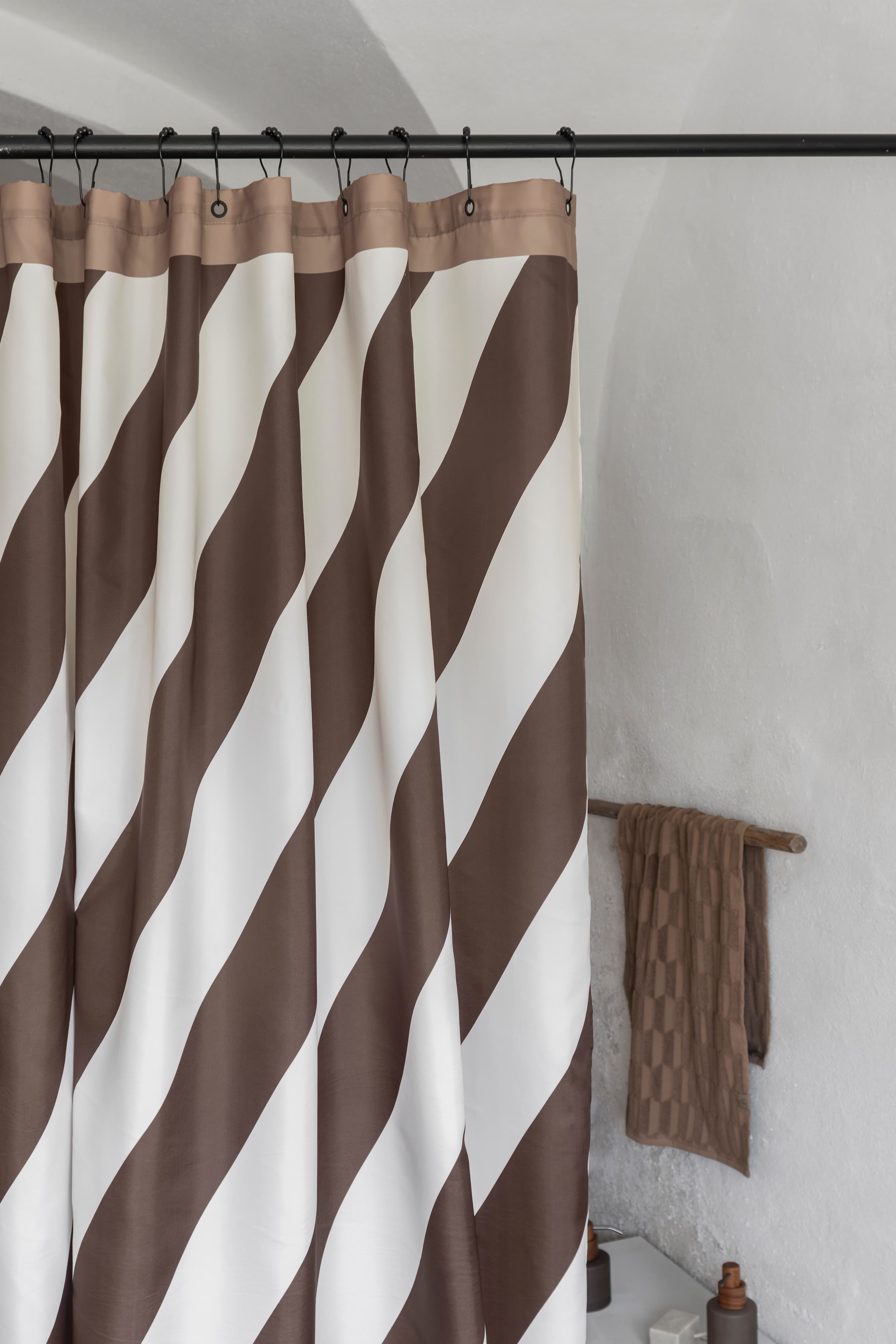 Diagonal Shower Curtain Chocolate