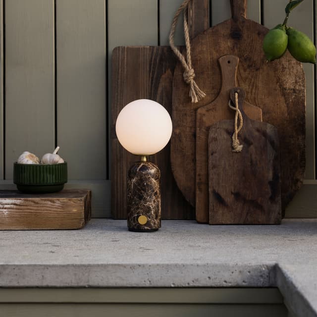 Torrano Tragbare Tischlampe Brauner Marmor