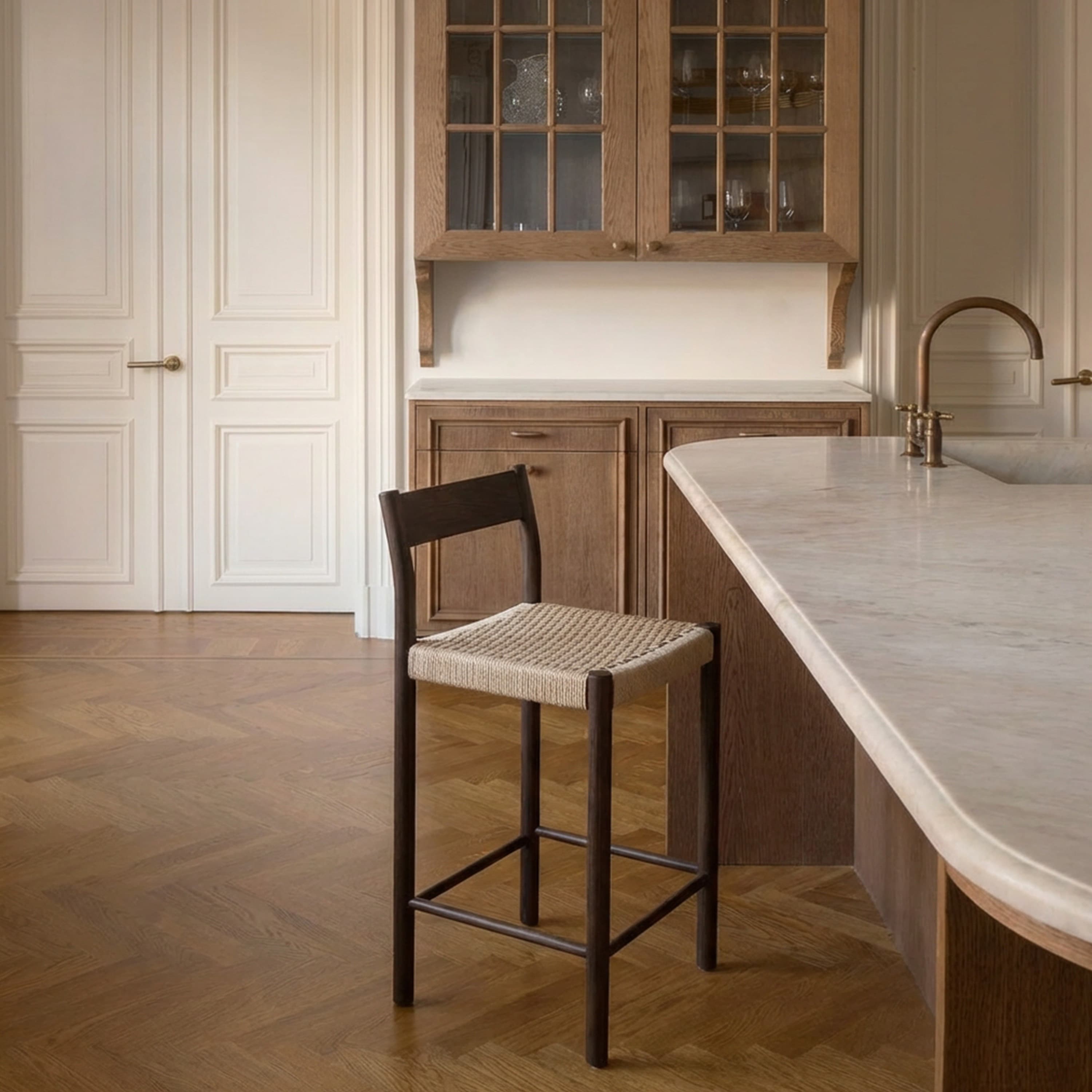 Colin Bar Stool Brown Stained Oak