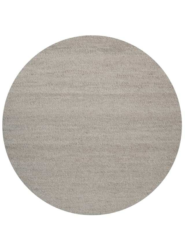 Agner Round Wool Rug Light Grey Ø240