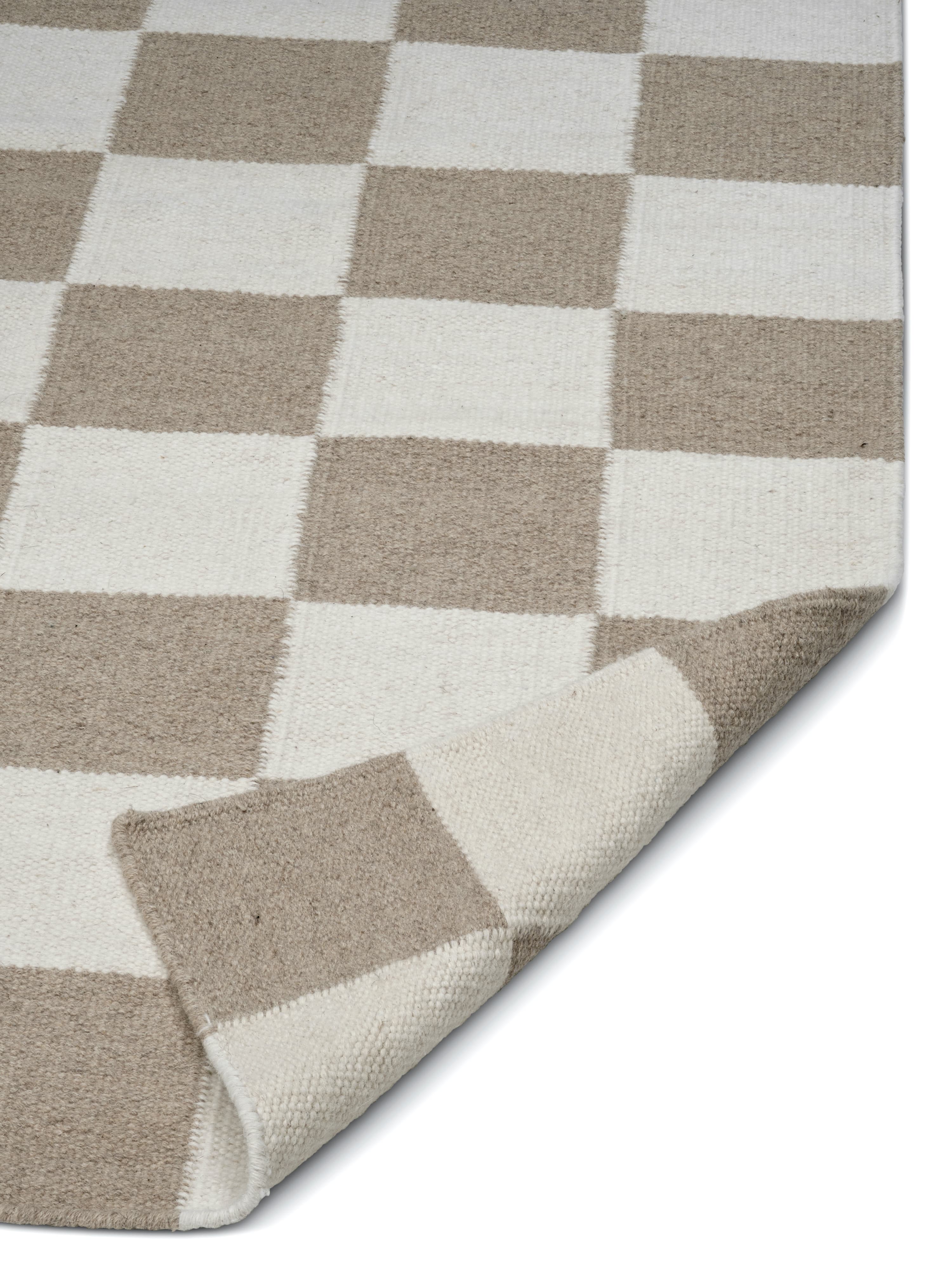 Square Rug Runner White/Natural 80x200