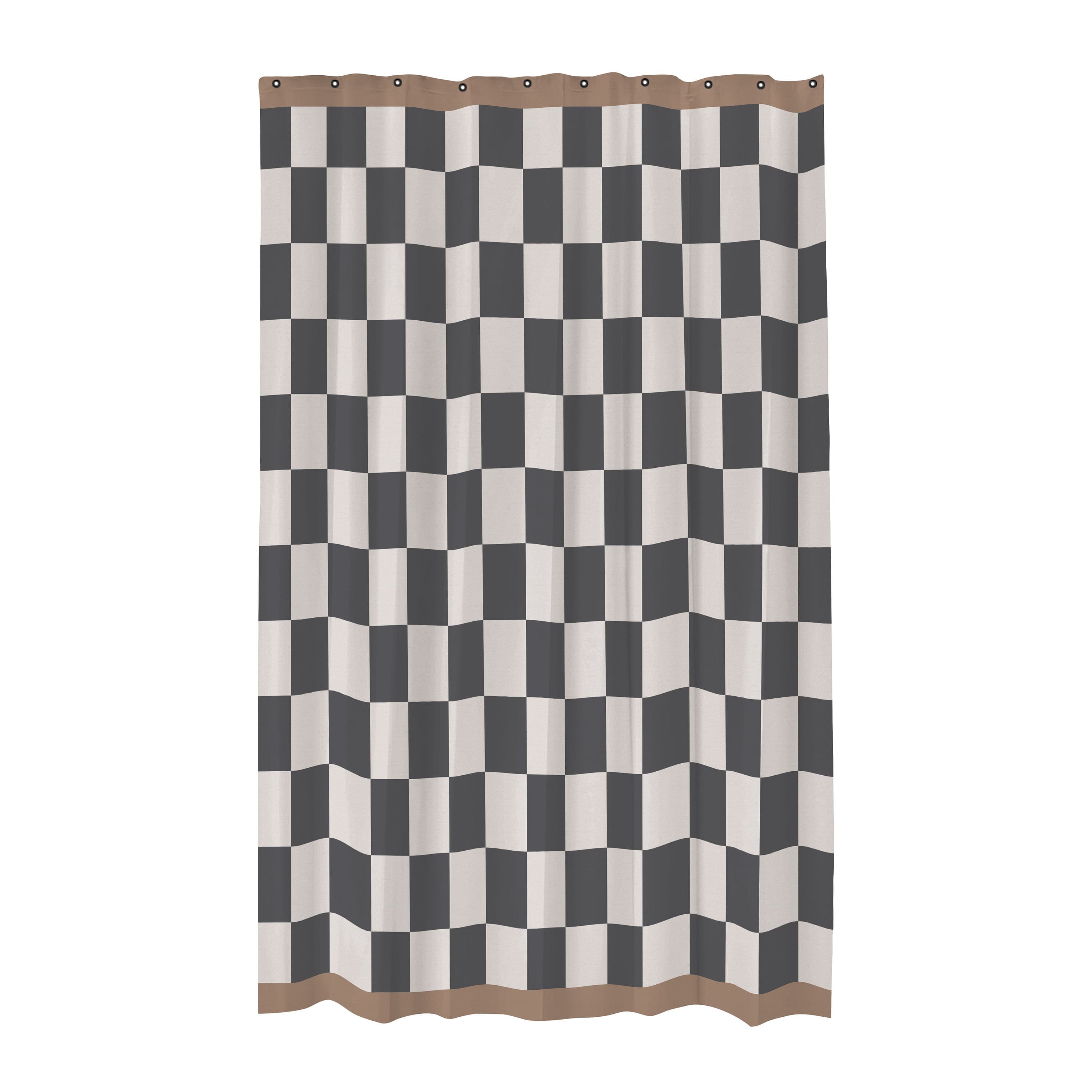 Retro Duschvorhang Dunkelgrau 150x200