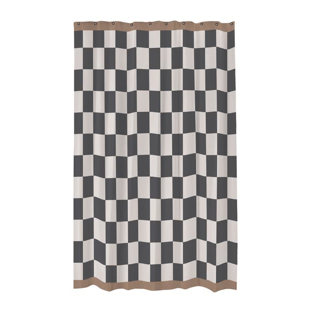 Retro Duschvorhang Dunkelgrau 150x200