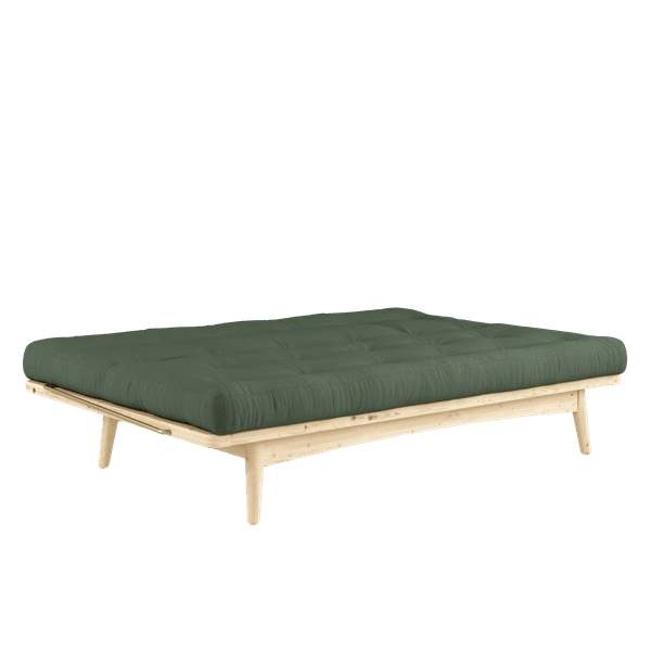 Folk Schlafsofa Natur/Olivgrün 190cm