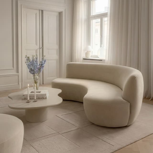 Moon 4-Sitzer Sofa Samt Greige 240cm