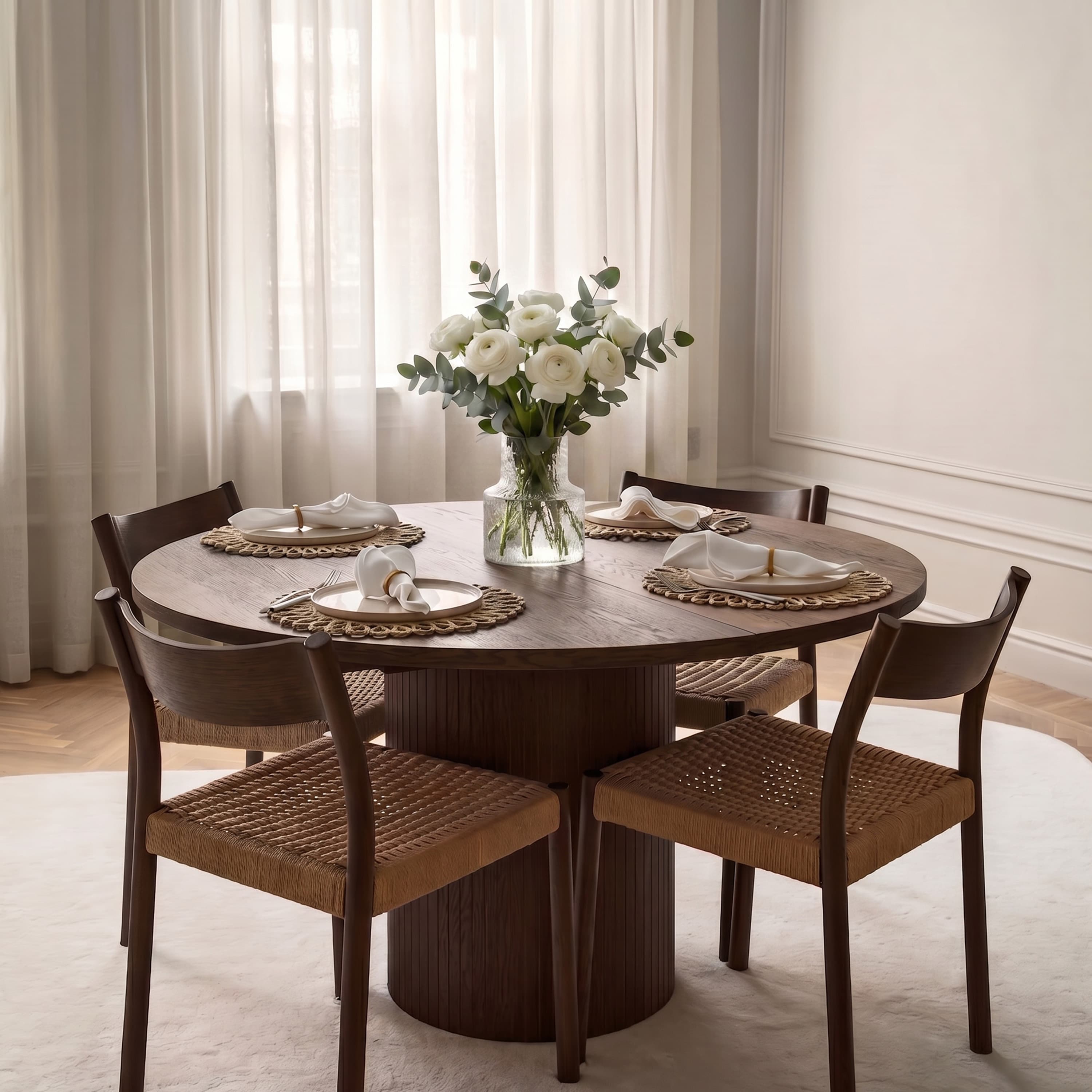 Bauer Dining Table Brown Stained Oak Ø130+50