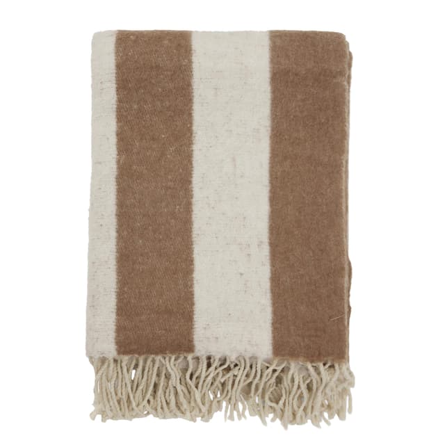 Zara Blockstripe Throw Beige/White 130x170