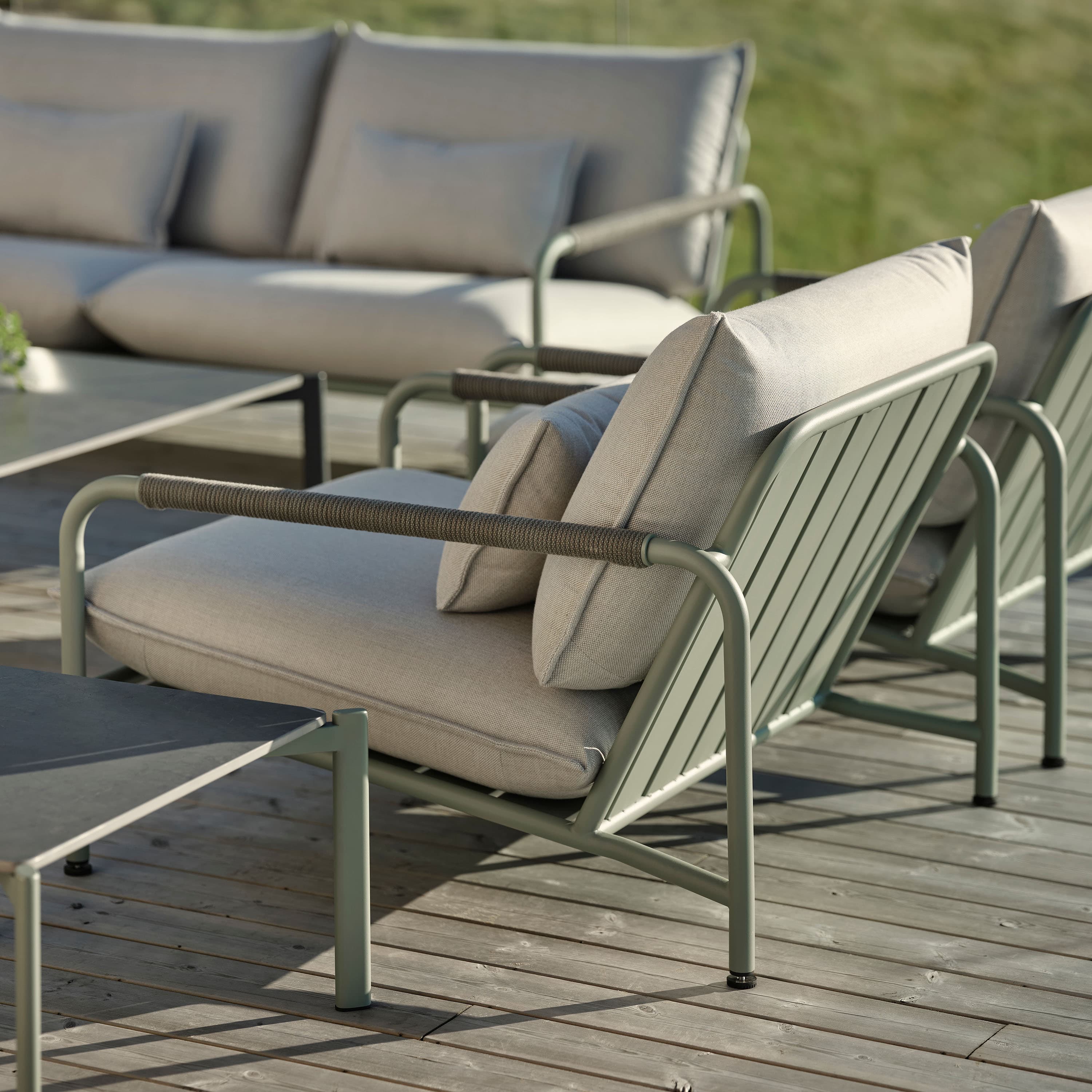 Lerberget Loungesstol Dusty Green/ash