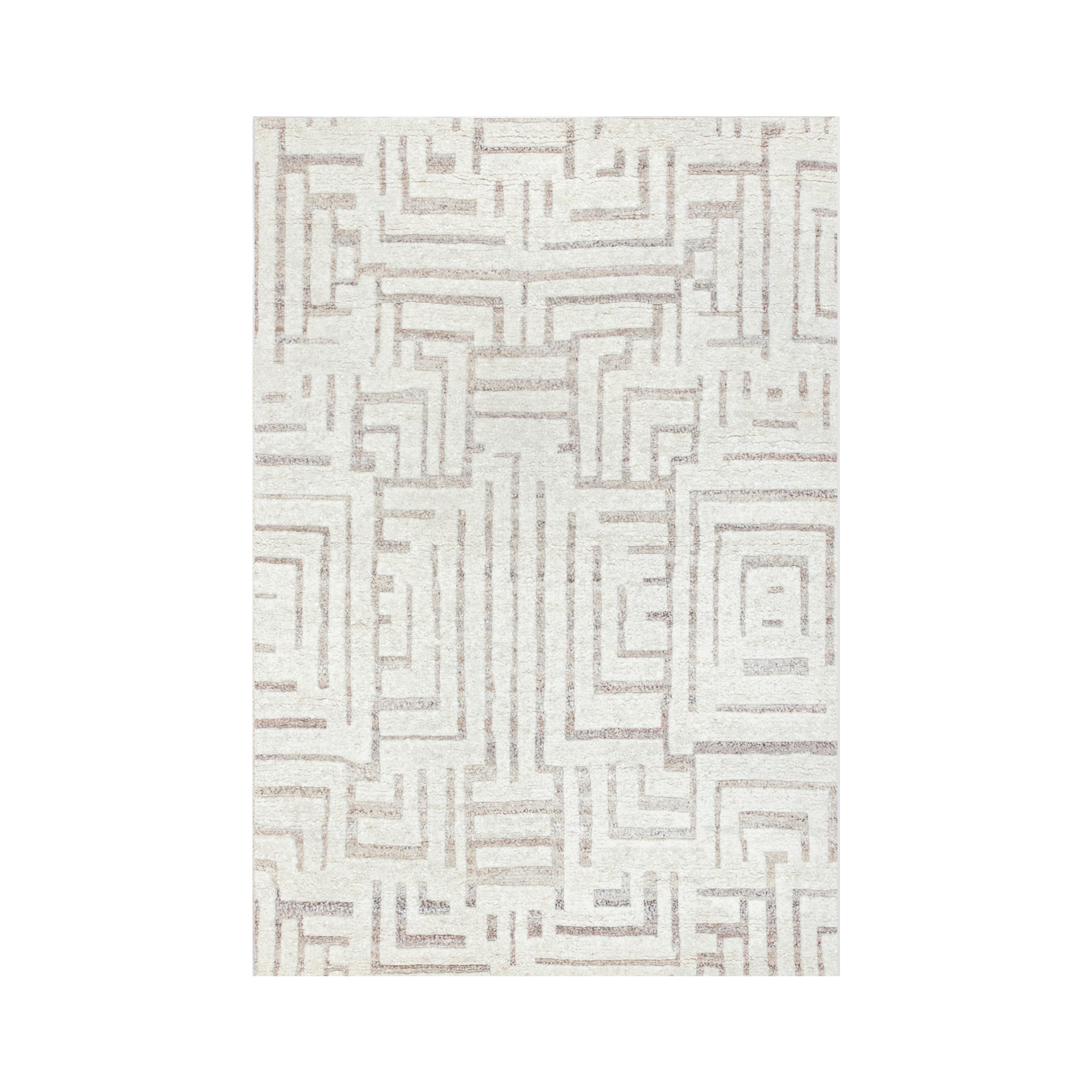 Viby Wollteppich Elfenbein/Braun 200x300