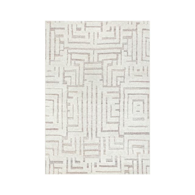 Viby Wollteppich Elfenbein/Braun 200x300