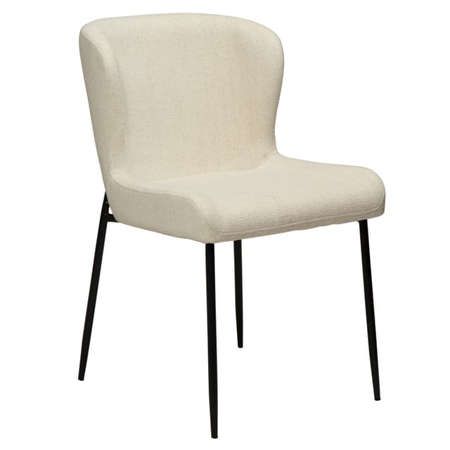 Glam Esszimmerstuhl Boucle Hellbeige/Schwarz