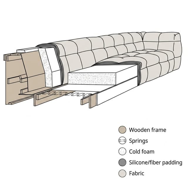 Billie Modulabdeckung Links Beige Bouclé 8cm