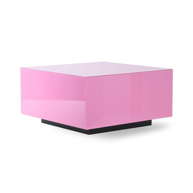 Block Mirrored Table Pink 60cm