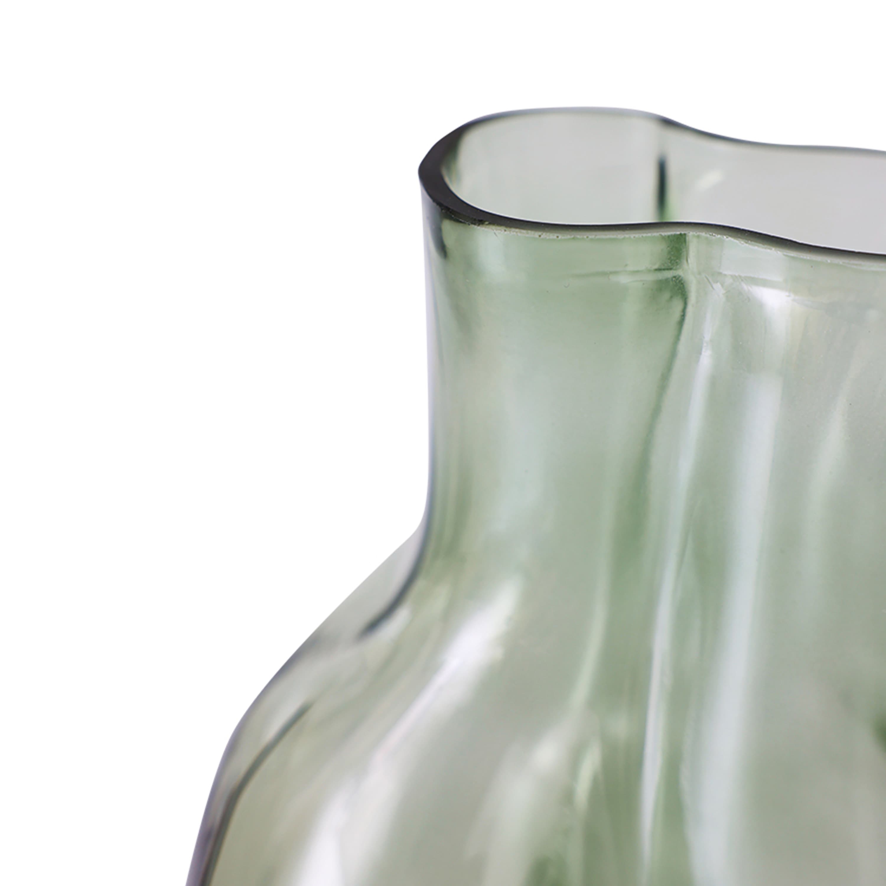 Gleam Vase Glass Olive 22cm