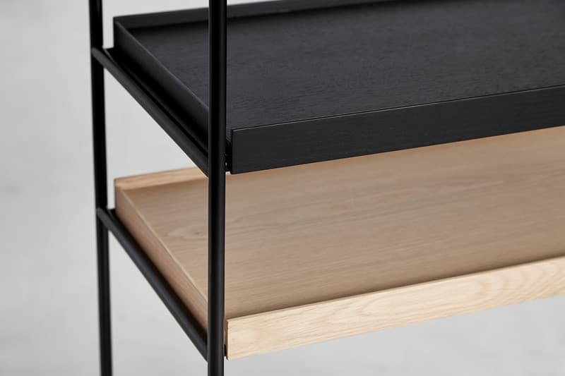 Tray Shelf Black 201cm