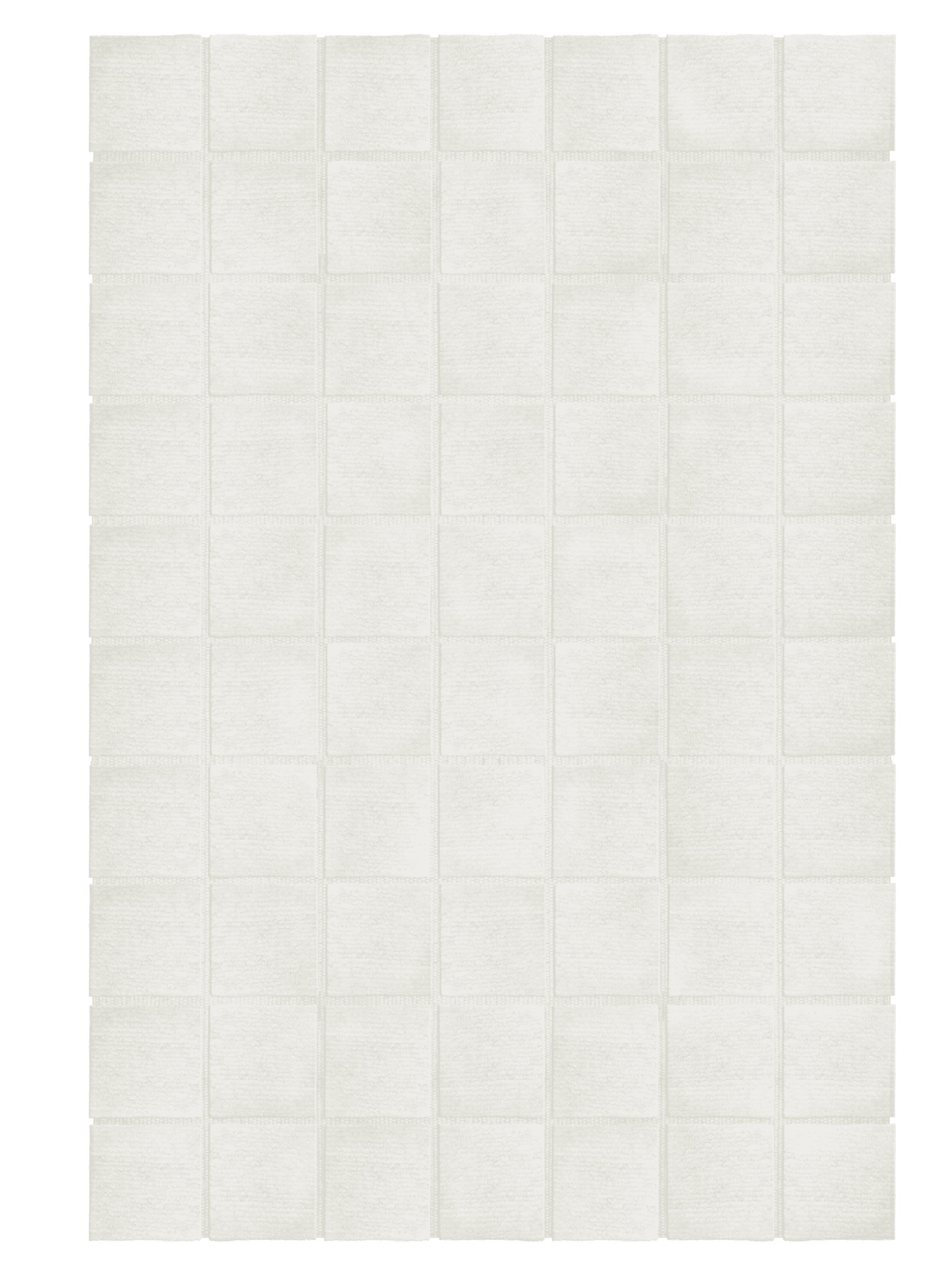 Piet Checked Wollteppich Knochenweiß 180x270