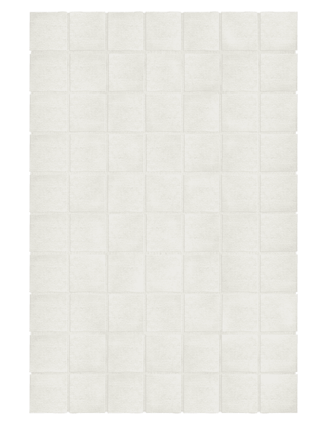 Piet Checked Wollteppich Knochenweiß 180x270