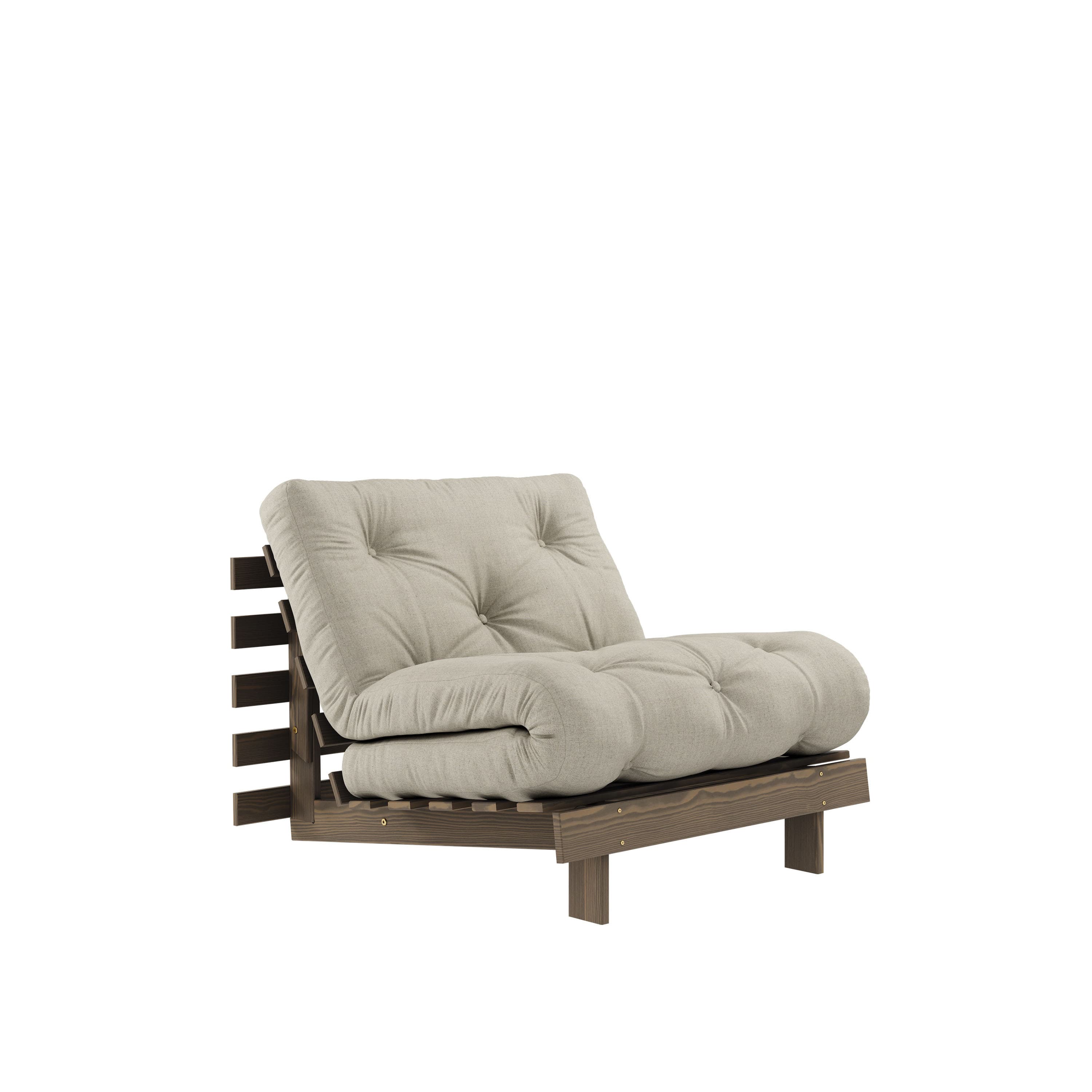 Roots Schlafsessel Braun/Leinen 90cm
