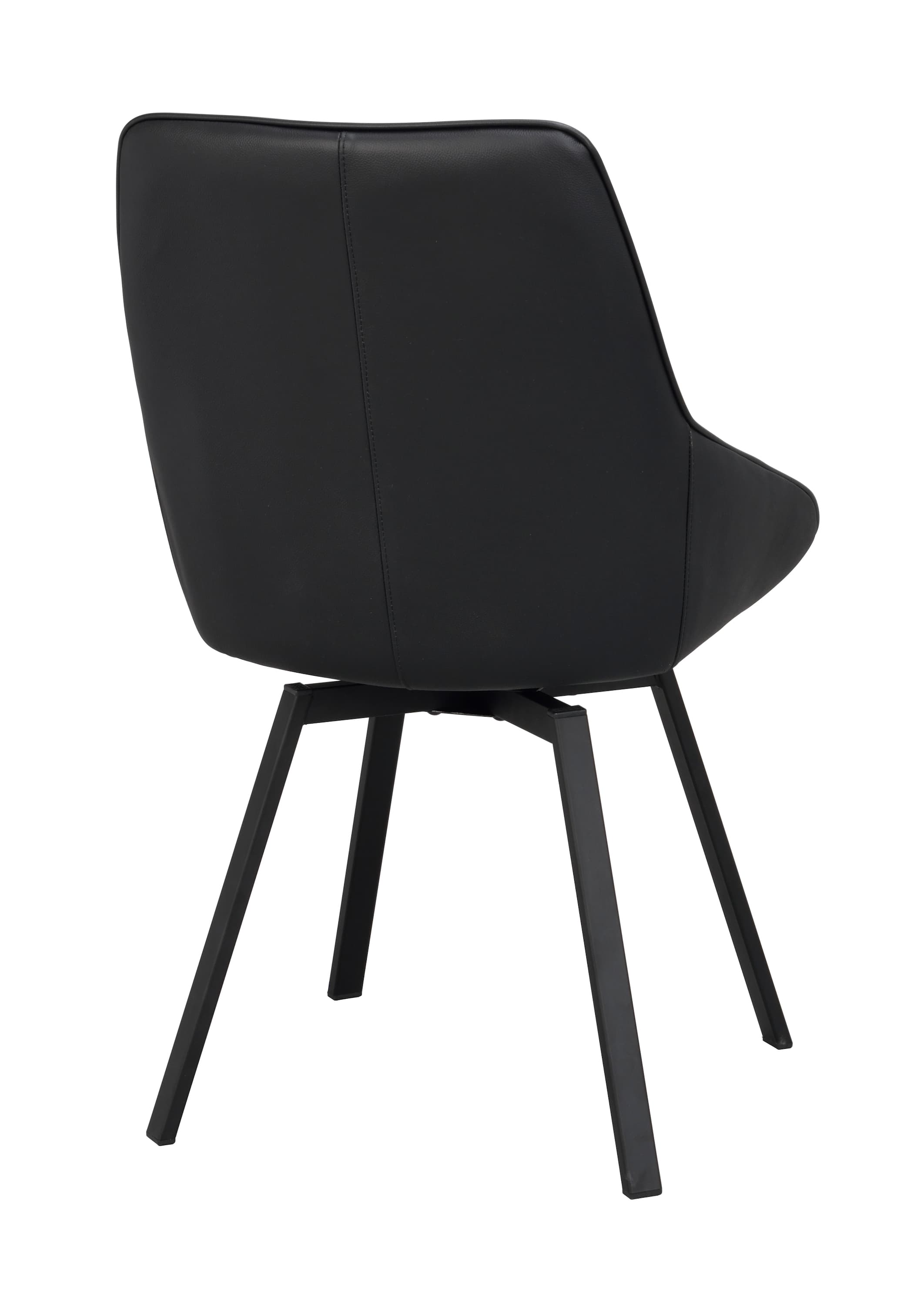 Alison Esszimmerstuhl Schwarz Leder/Schwarz