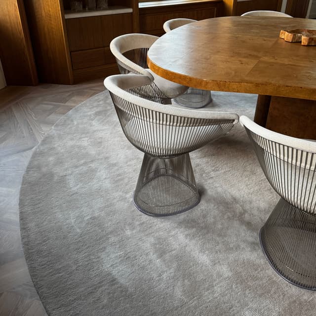 Liljehok Round Wool Rug Beige Ø200