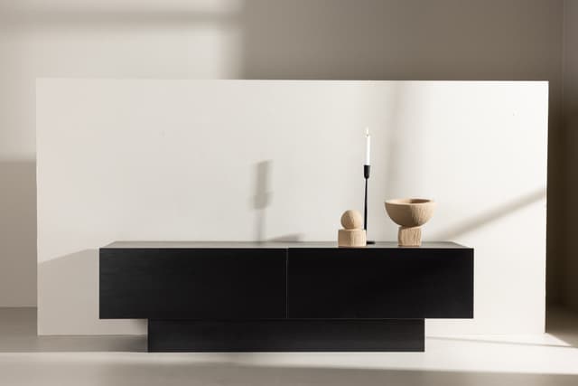 Cuenca TV-Bank Schwarz/Schwarz 160cm