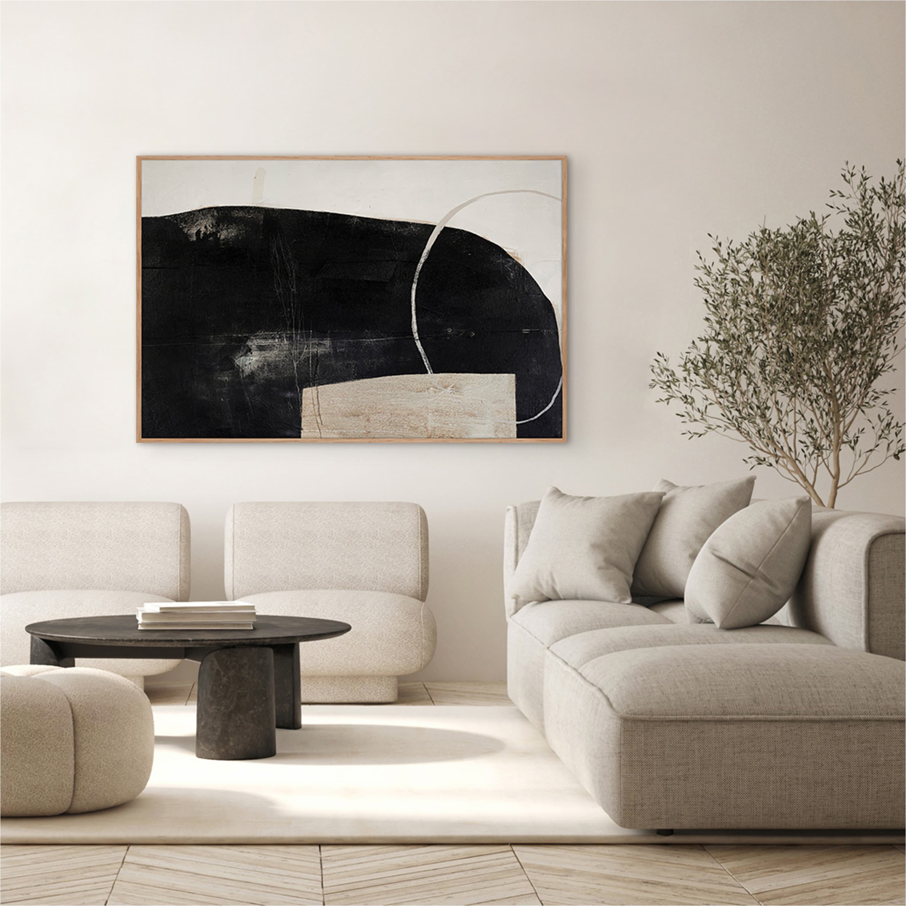 Sort Of Stone Oak Frame Gemälde 120x90