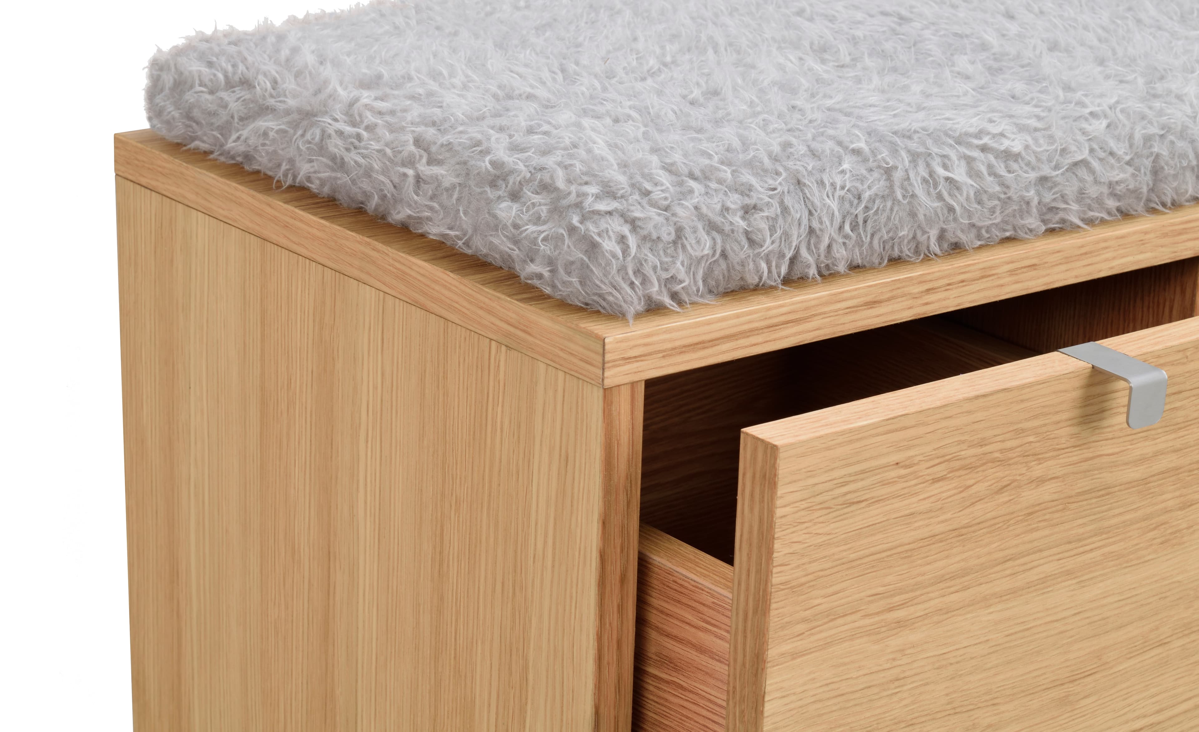 Confetti Bench 2 Oak/Light Grey