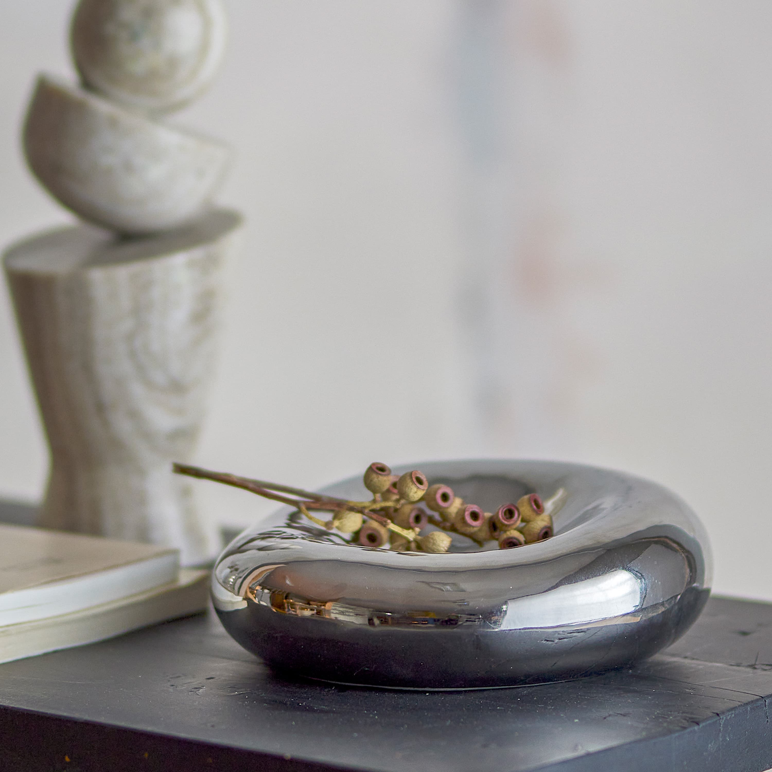 Shine Schale Silber 18x6cm