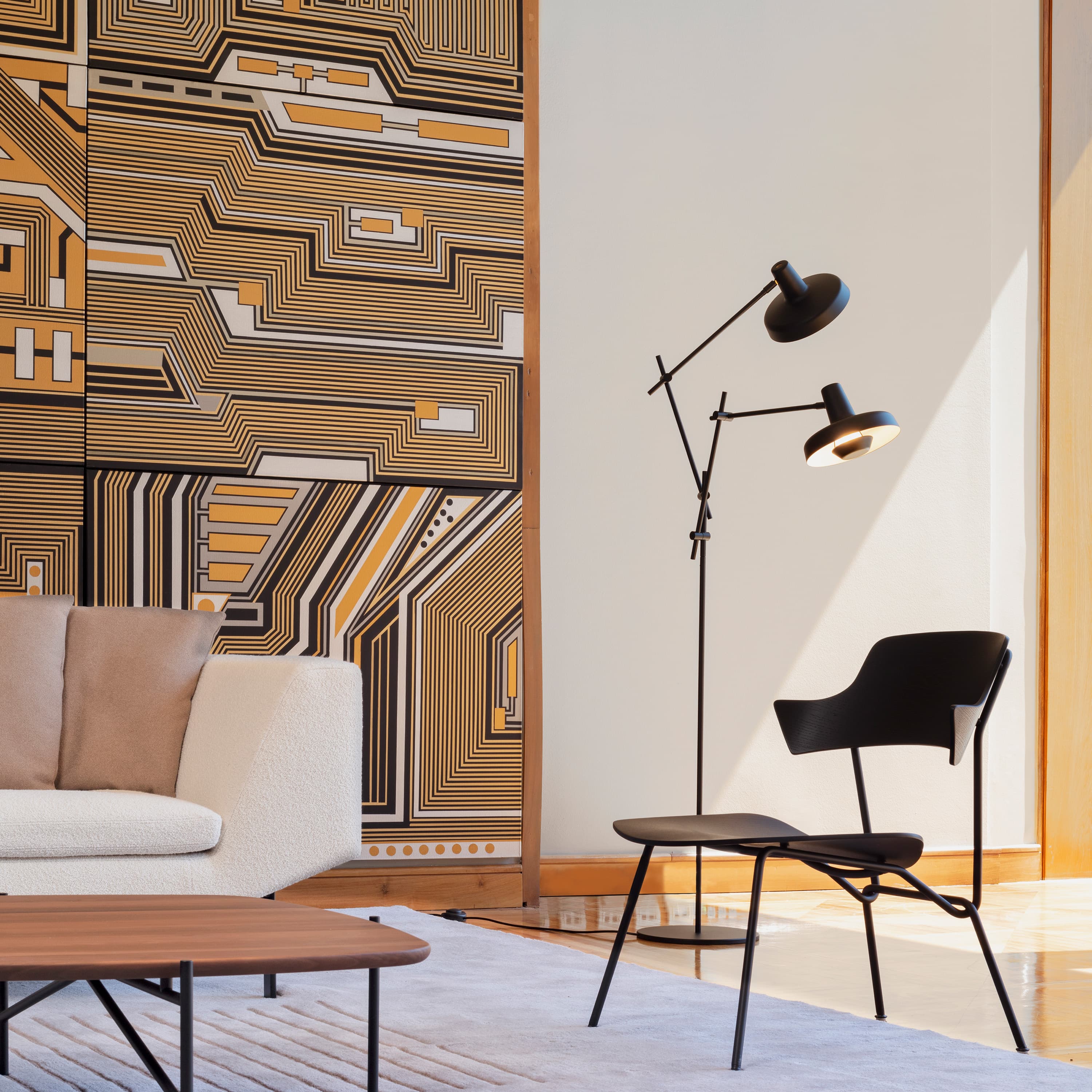 Arigato Floor Lamp Double Black