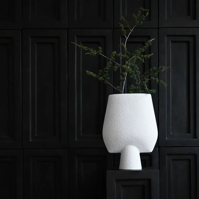 Sphere Vase Square Bubble White Big