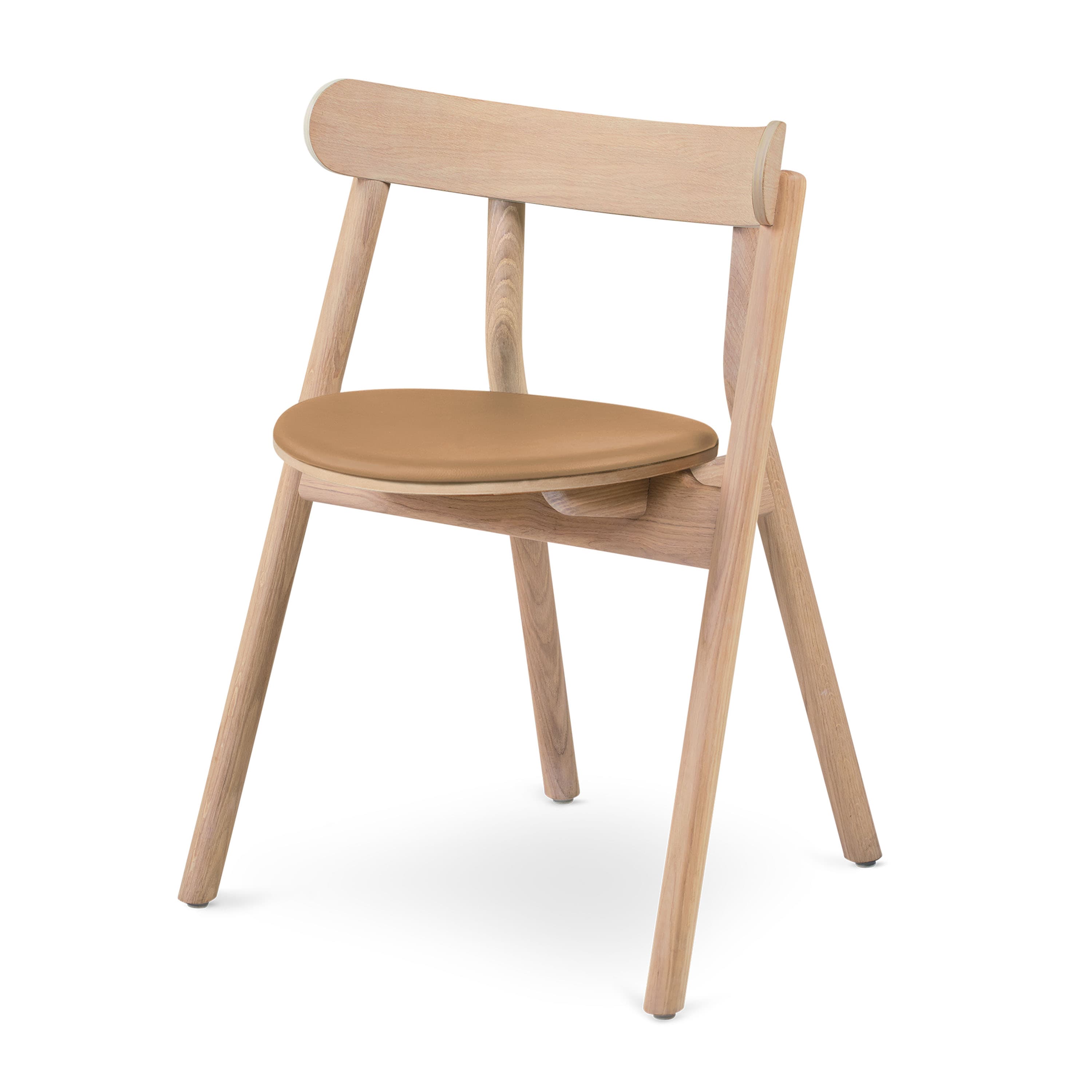 Oaki Esszimmerstuhl Brown Leather/Light Oak