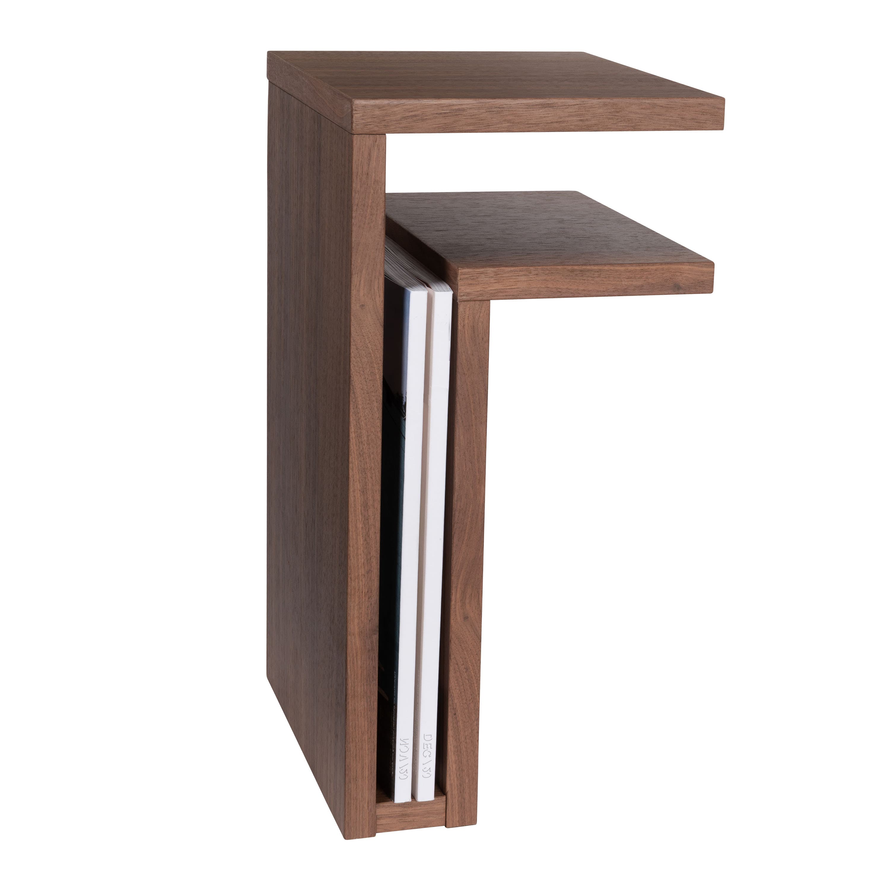 F-Shelf Right Bedside Table Walnut