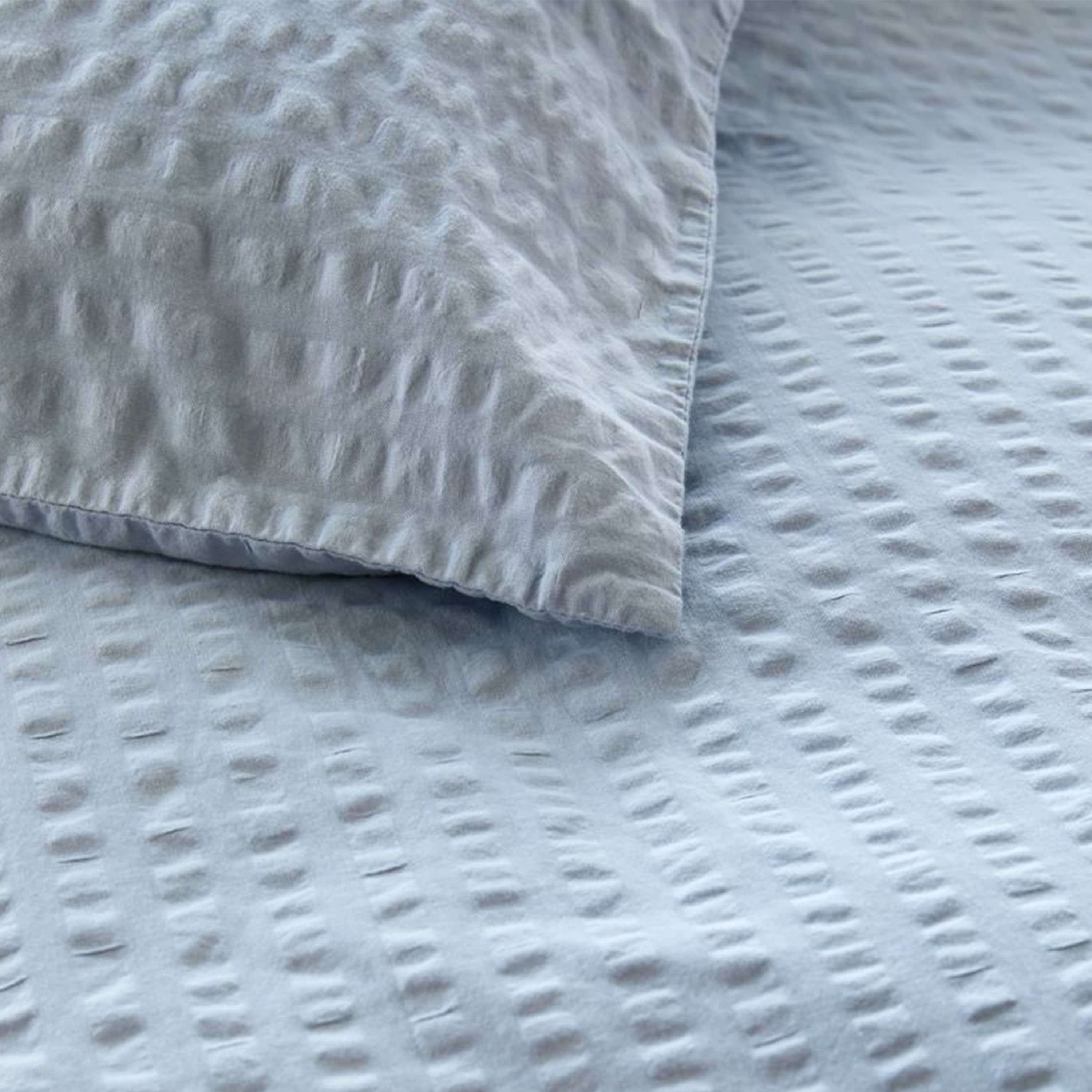 Luna Duvet Cover Set Seersucker Zen Blue 150x210/50x60