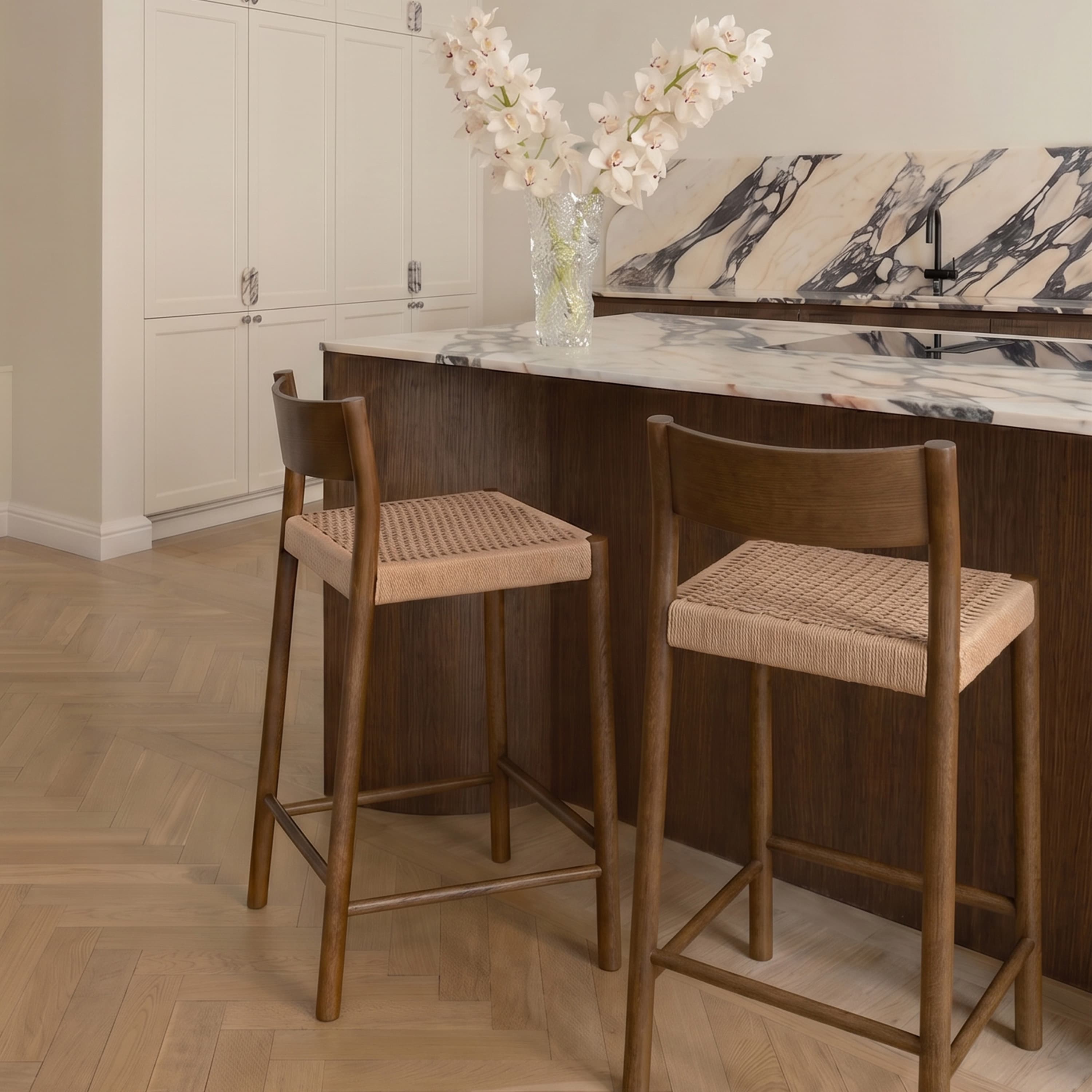 Colin Bar Stool Brown Stained Oak