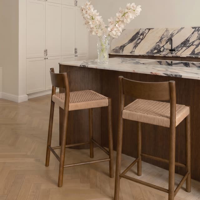 Colin Bar Stool Brown Stained Oak