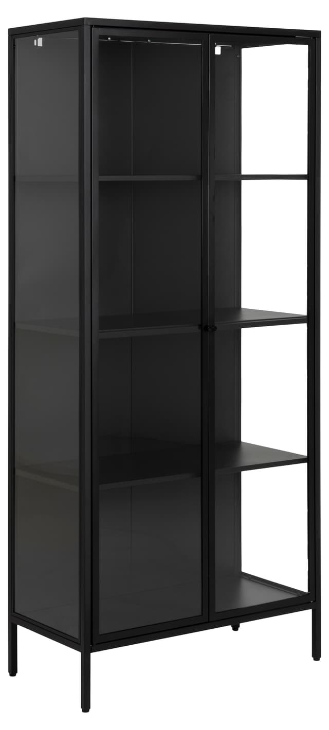 Neah Vitrine Schrank Schwarz 180cm
