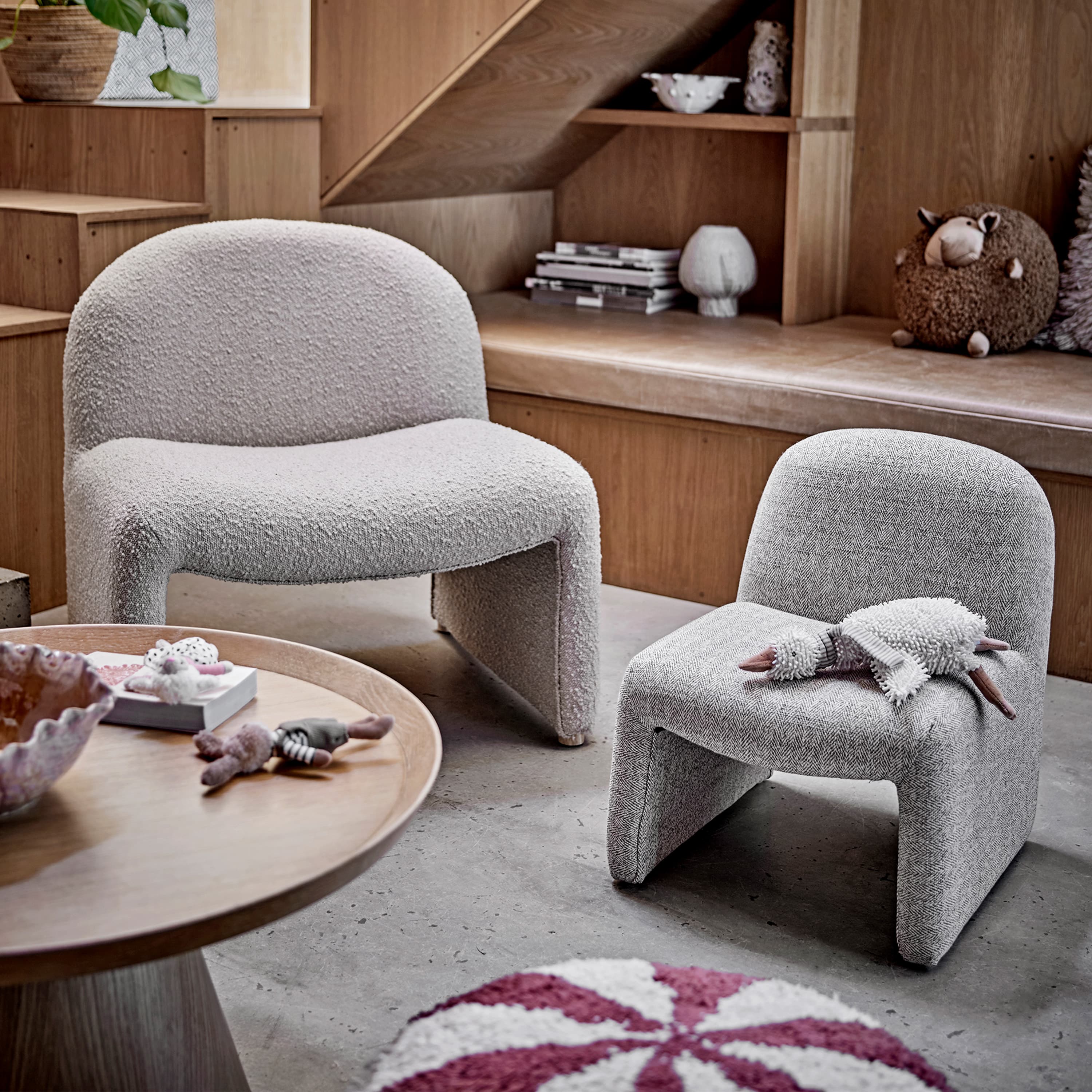 Neel Kinder Loungesessel Grau