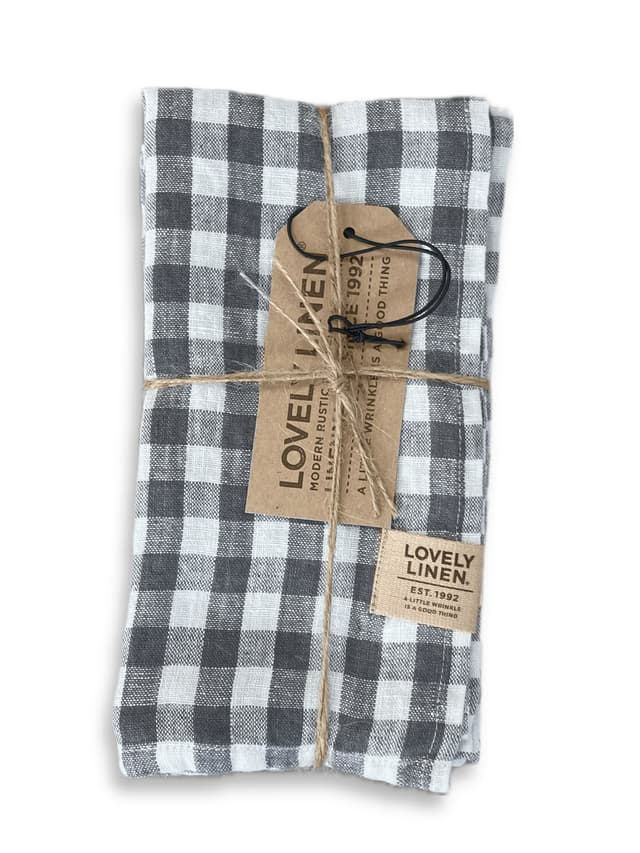 Misty Serviette Leinen Square Dark grey 45x45 4er-Pack