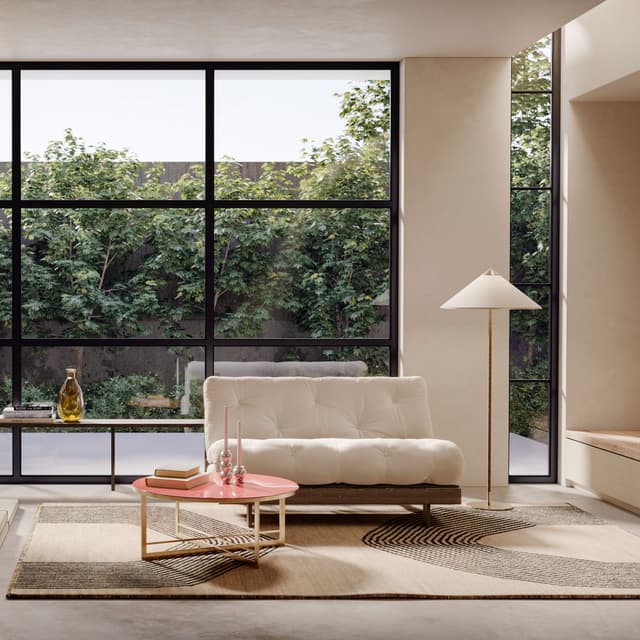 Roots Schlafsofa Braun/Petrolblau 140cm