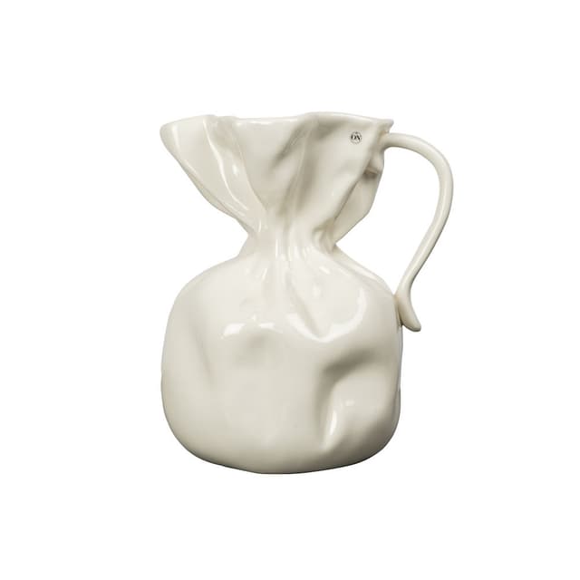 Crumple Vase/Kanne Weiß 26cm