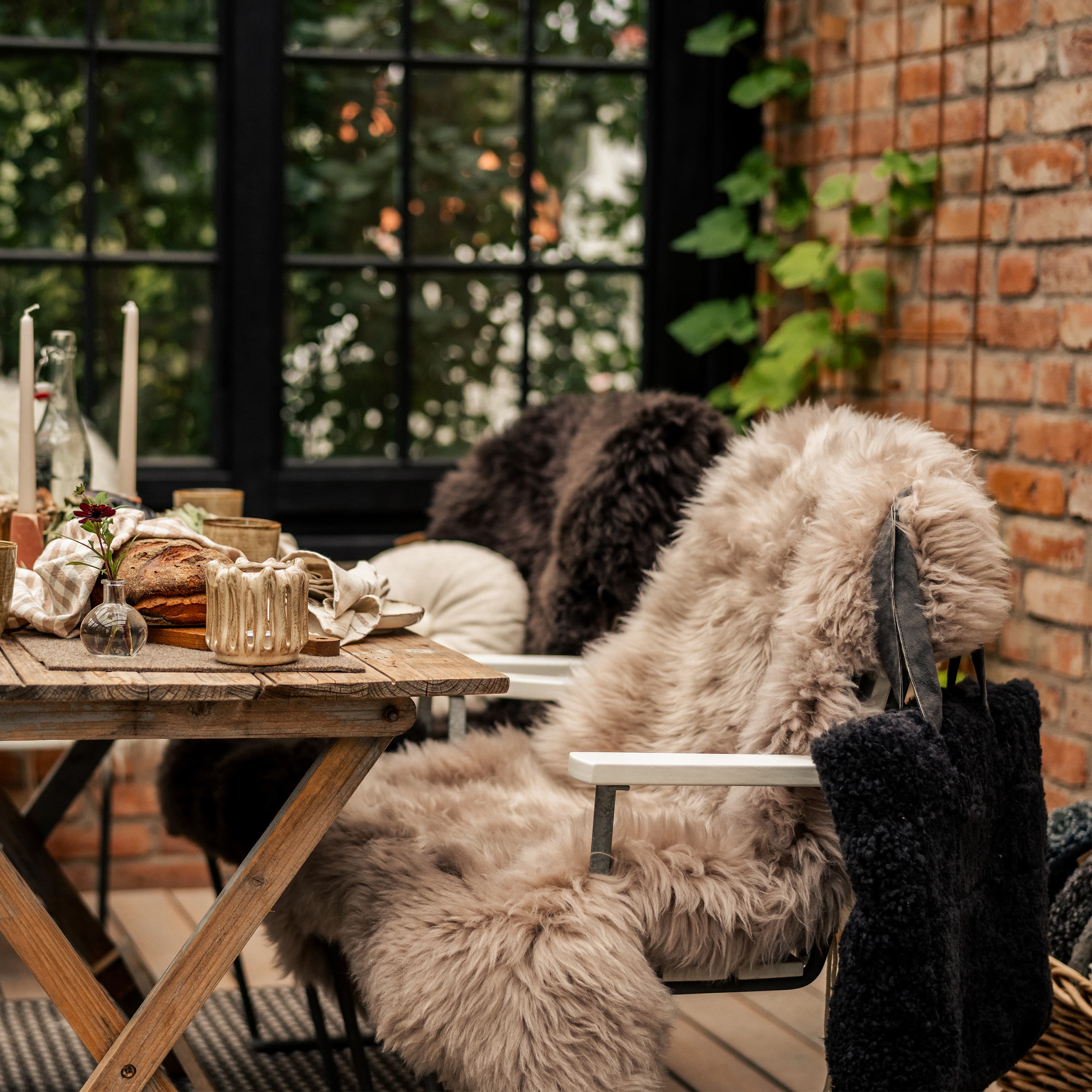 Livia Long-Haired Sheepskin Grey 105x70