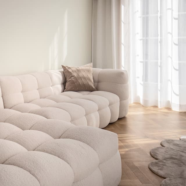 Billie Divansofa links Creme Teddy
